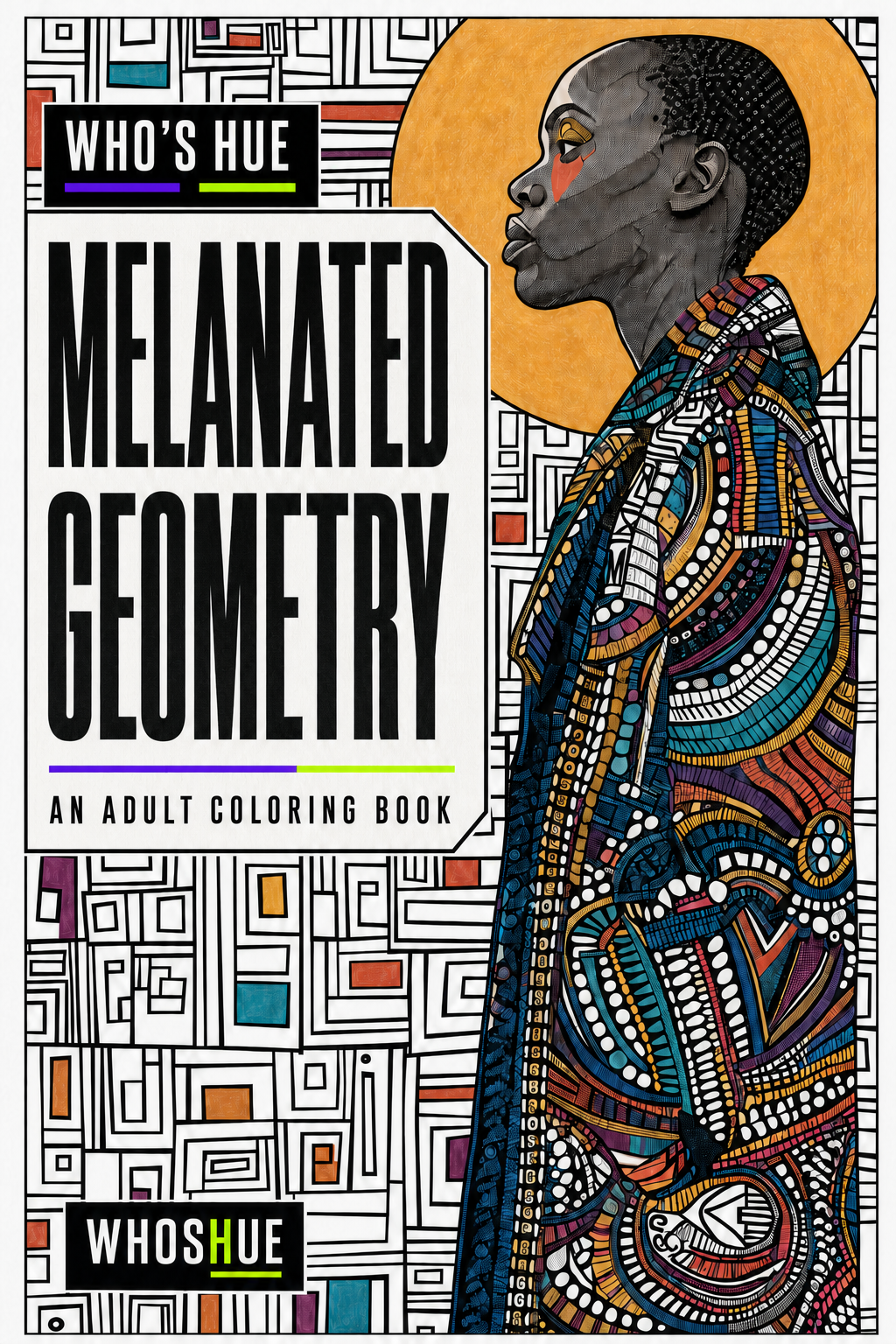 Melanated Geometry coloring book cover